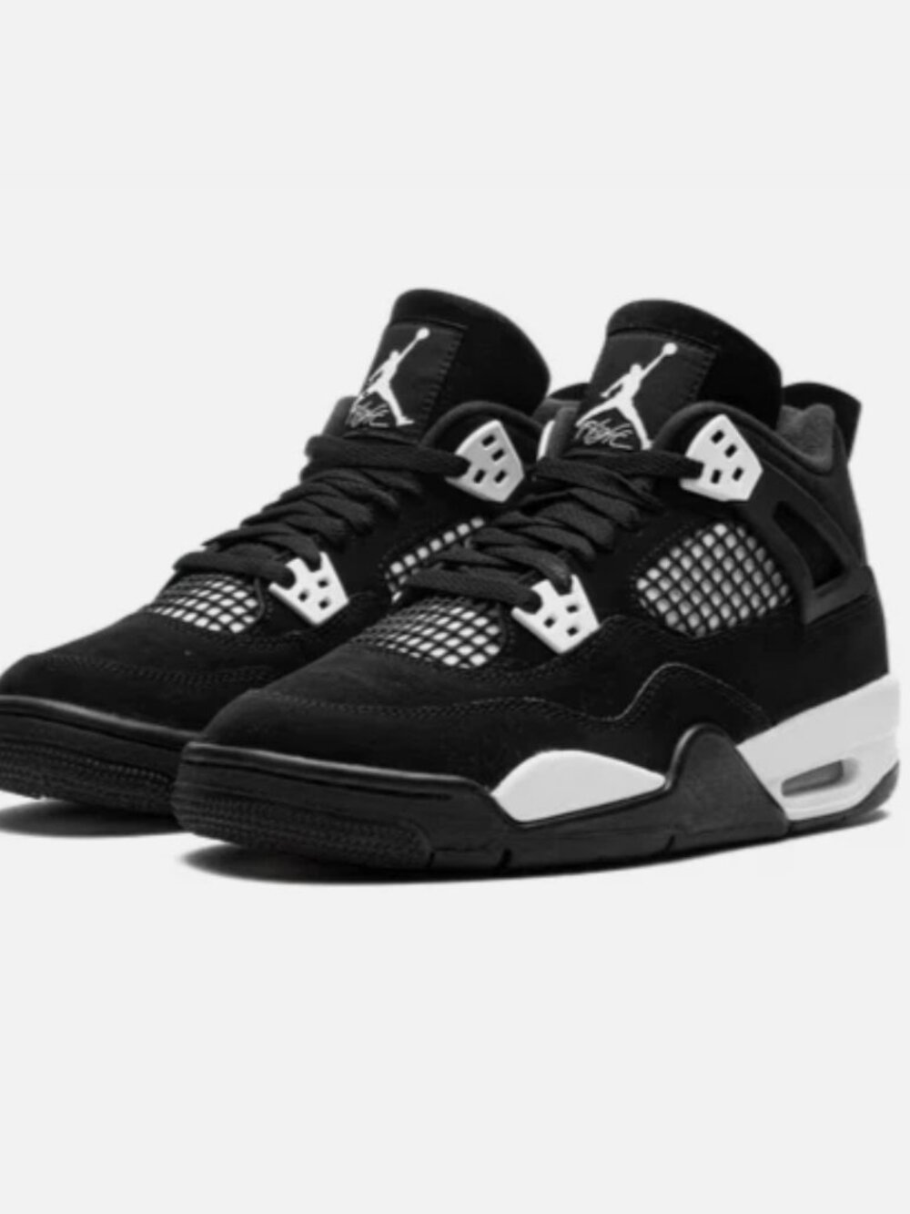 Air Jordan 4 Men's Mid Top Lace-Up Sneakers BlackWhite